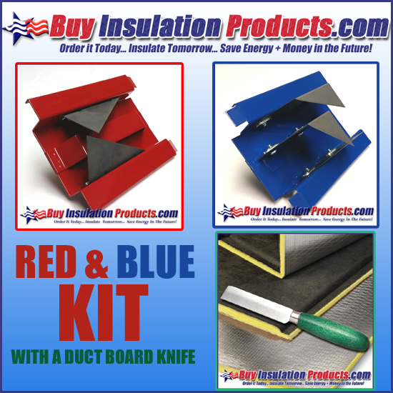 Amcraft Red & Blue V-Groove Duct Board Tool Kit