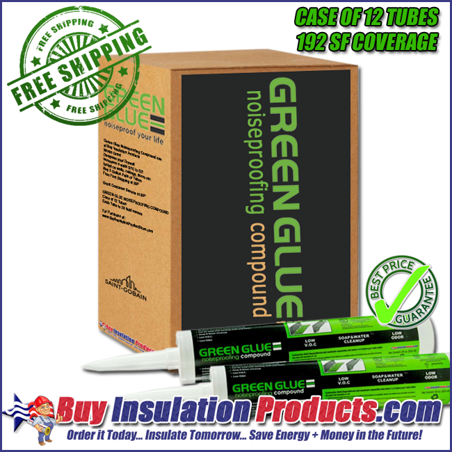 Green Glue Noiseproofing Compound Case of 12 Tubes for Soundproofing Walls, Ceilings, Floors