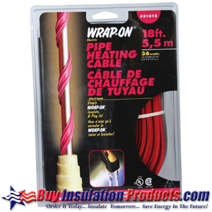 18ft Wrap-On Pipe Heating Cable for Prevention Against Freezing Pipes