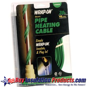30ft Wrap-On Pipe Heating Cable for Prevention Against Freezing Pipes